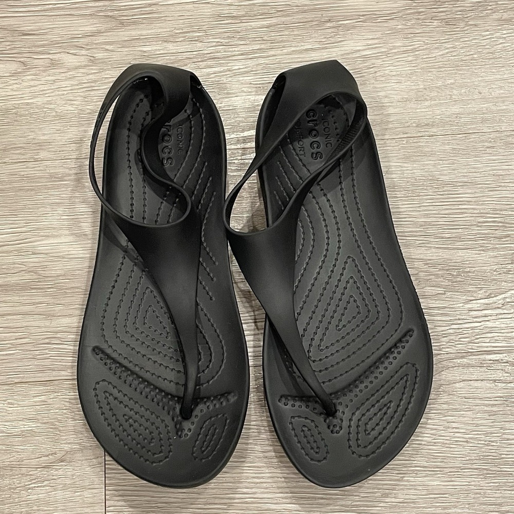 Crocs Serena Sexi Flip Flop Sandals Womens 9 Pool Blue T Strappy Open Toe
